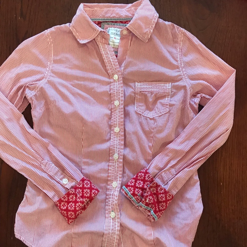 Red and White Striped Top